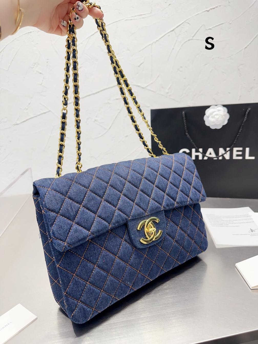 Chanel denim CF bag 131296
