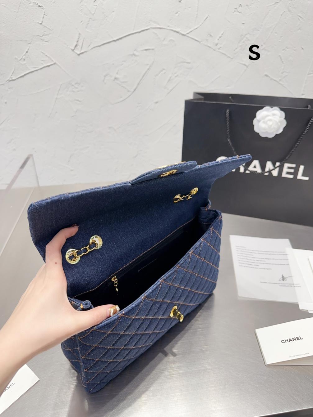 Chanel denim CF bag 131296