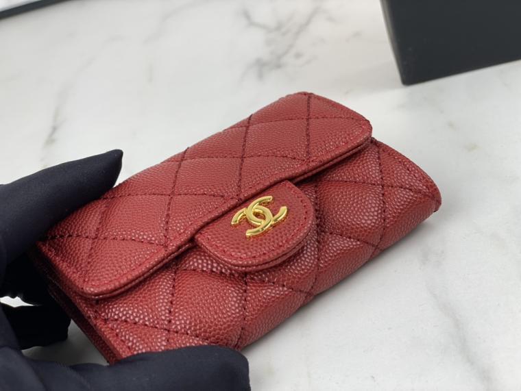 CHANEL Lambskin wallet AP0214