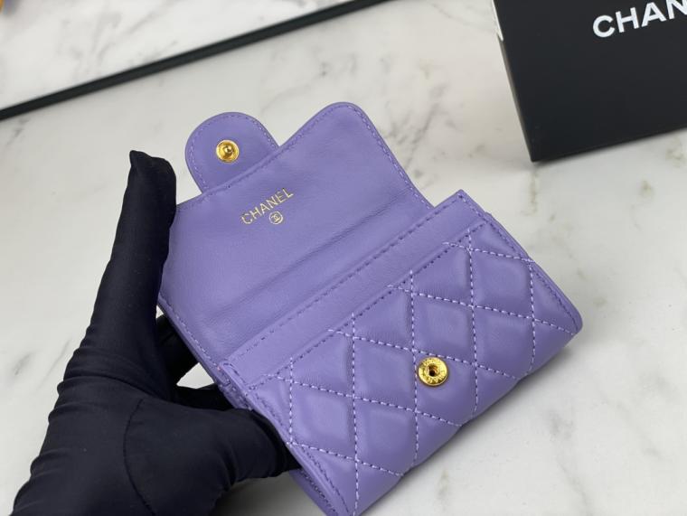 CHANEL Lambskin wallet AP0214