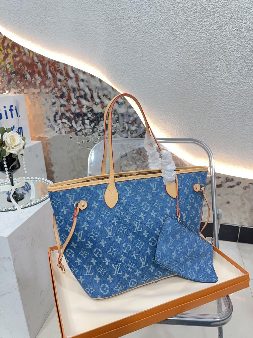 LV Denim Neverfull bag 133583