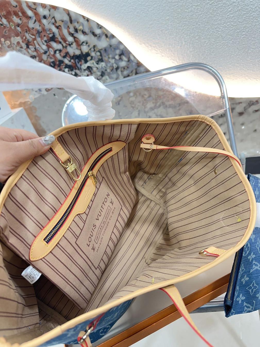 LV Denim Neverfull bag 133583