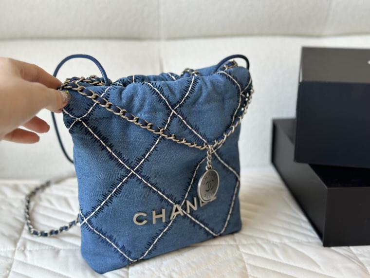 Chanel 22B blue Denim bag 133596