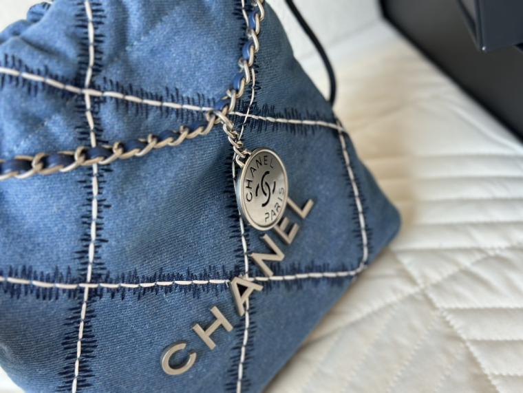 Chanel 22B blue Denim bag 133596