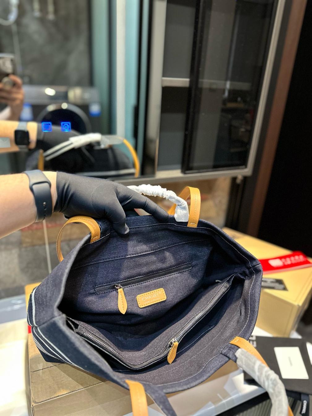 Chanel denim tote bag