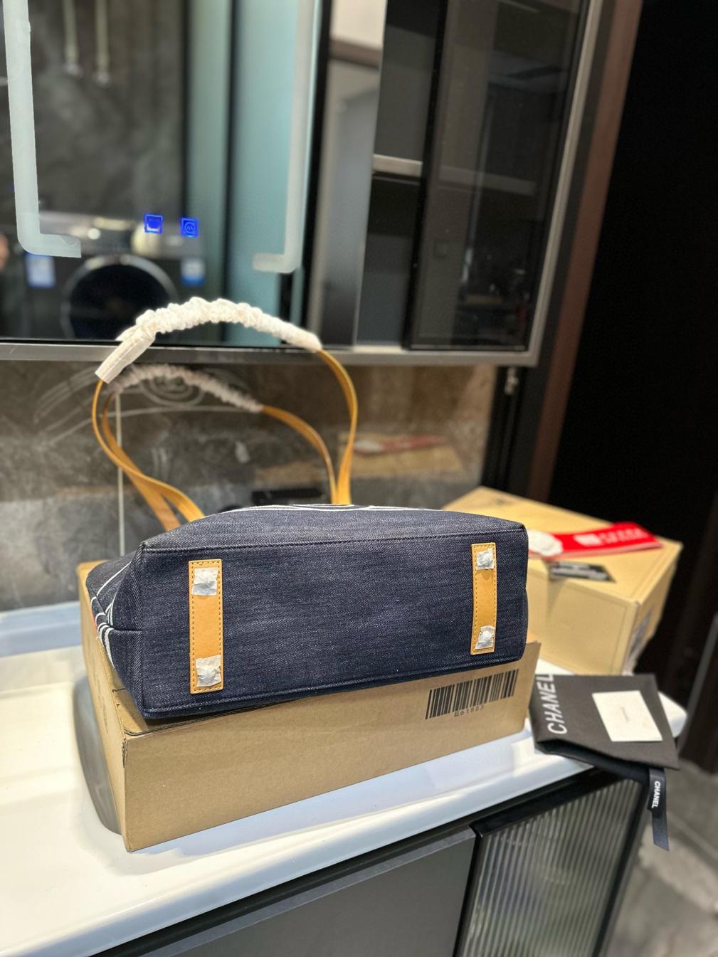 Chanel denim tote bag