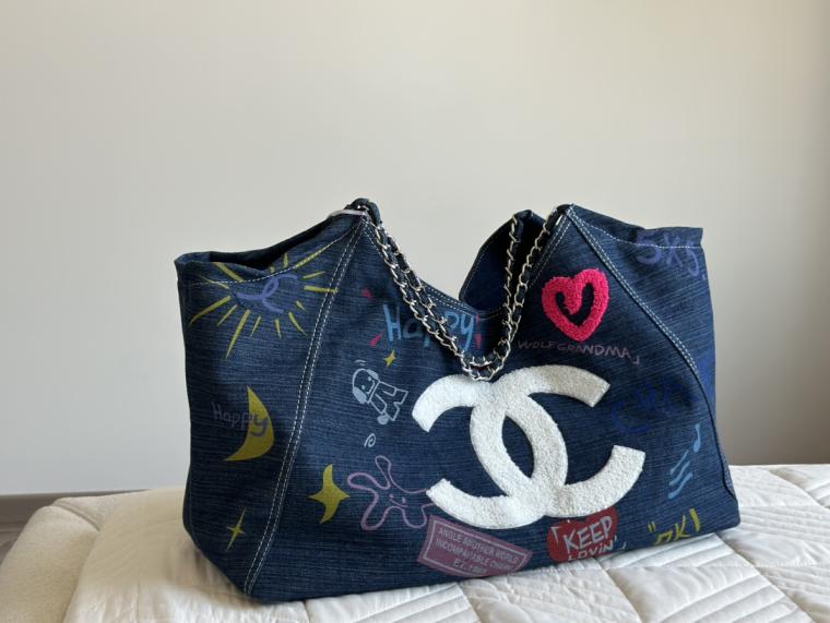 Chanel vintage Denim color tote bag