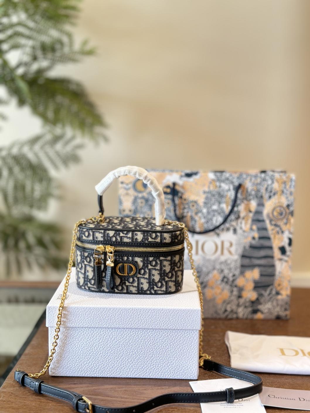 1:1 Dior mini  embroidery Caro Vanity handbag