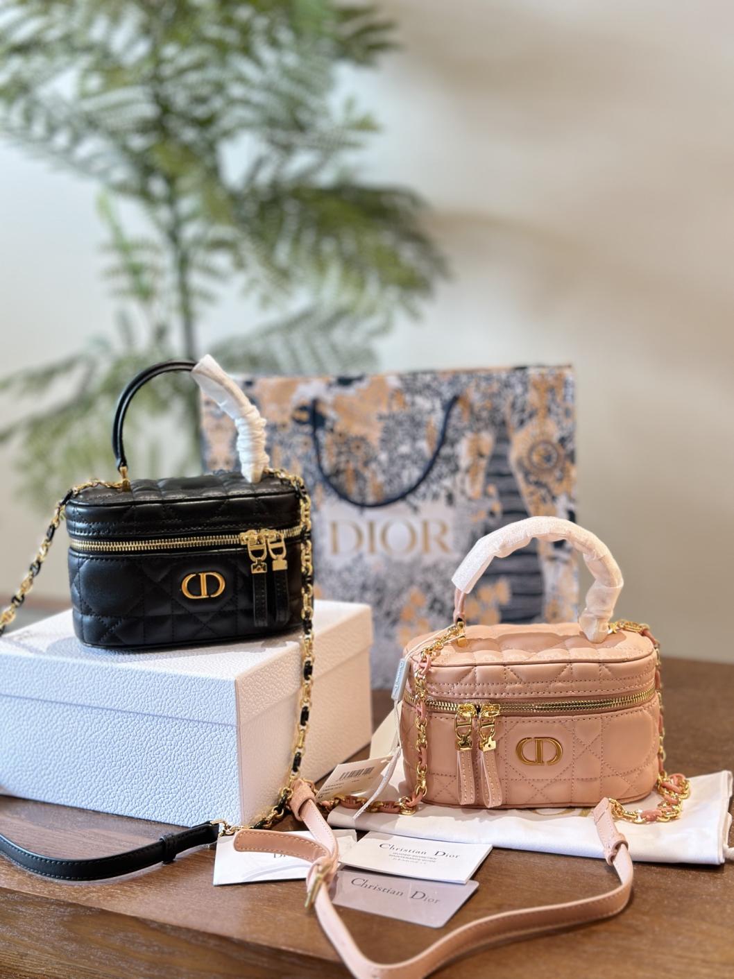 1:1 Dior mini lambskin Caro Vanity handbag