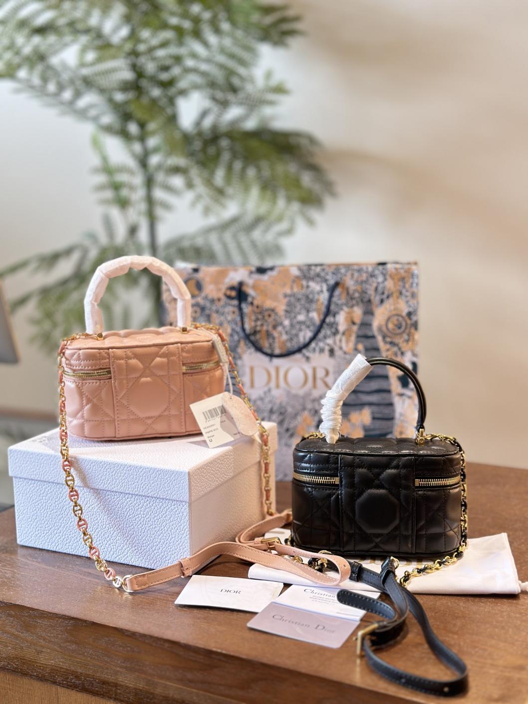 1:1 Dior mini lambskin Caro Vanity handbag