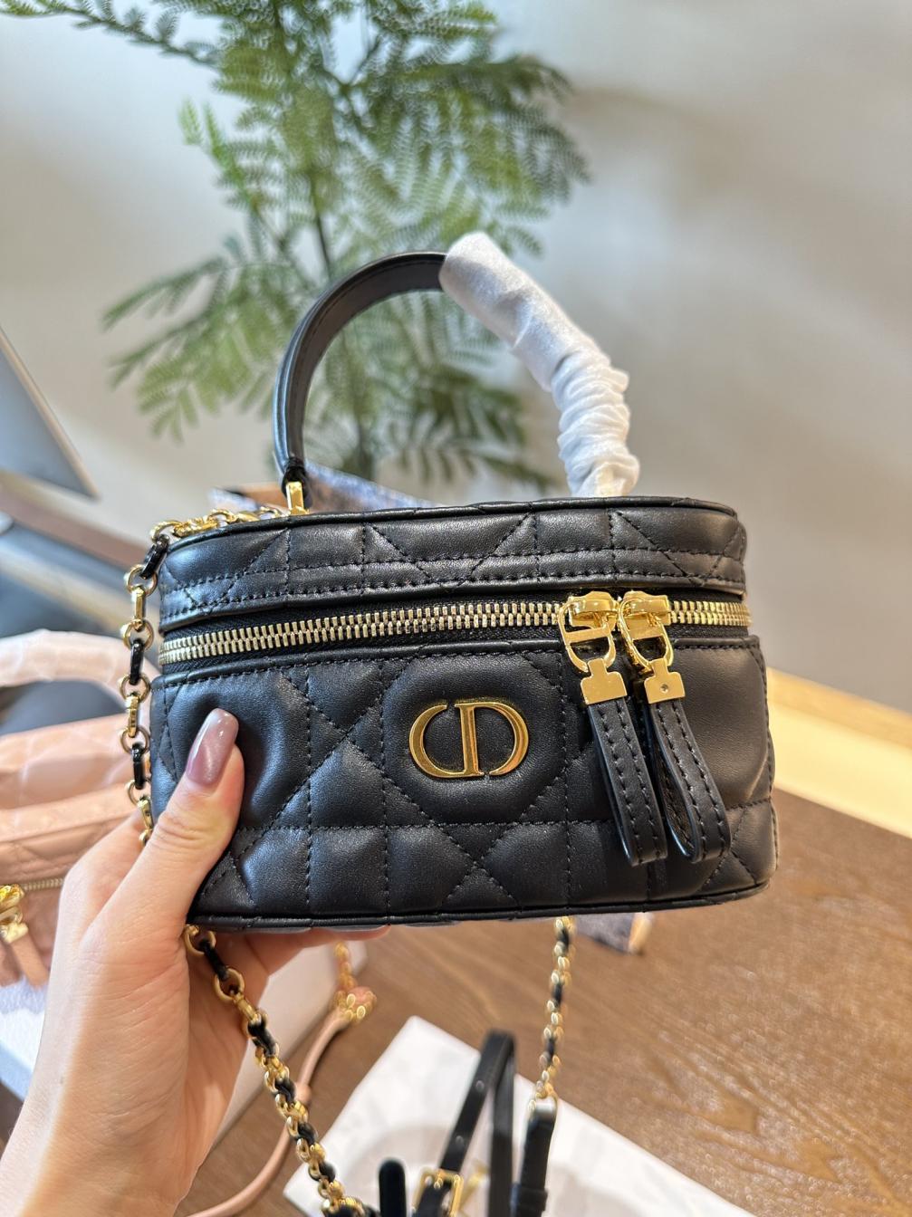 1:1 Dior mini lambskin Caro Vanity handbag