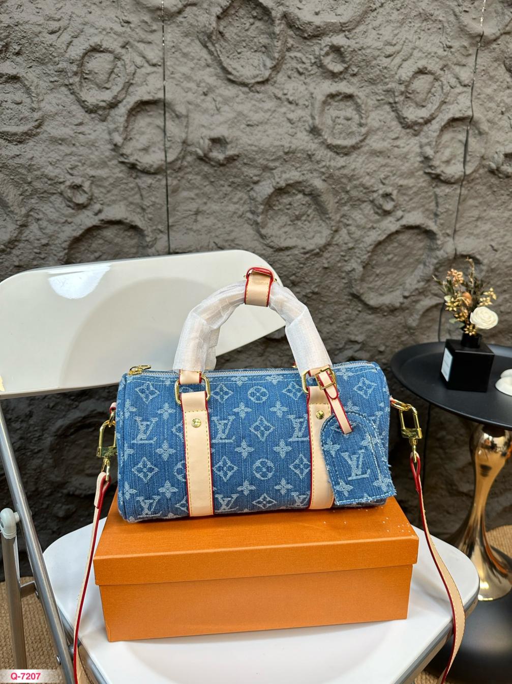 LV Speedy Retiro denim handbag