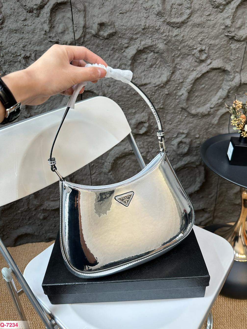 Prada Silver hand bag