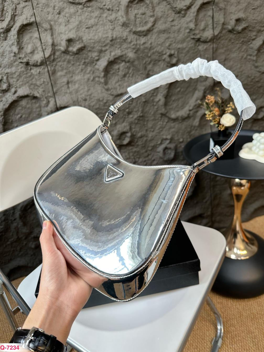 Prada Silver hand bag