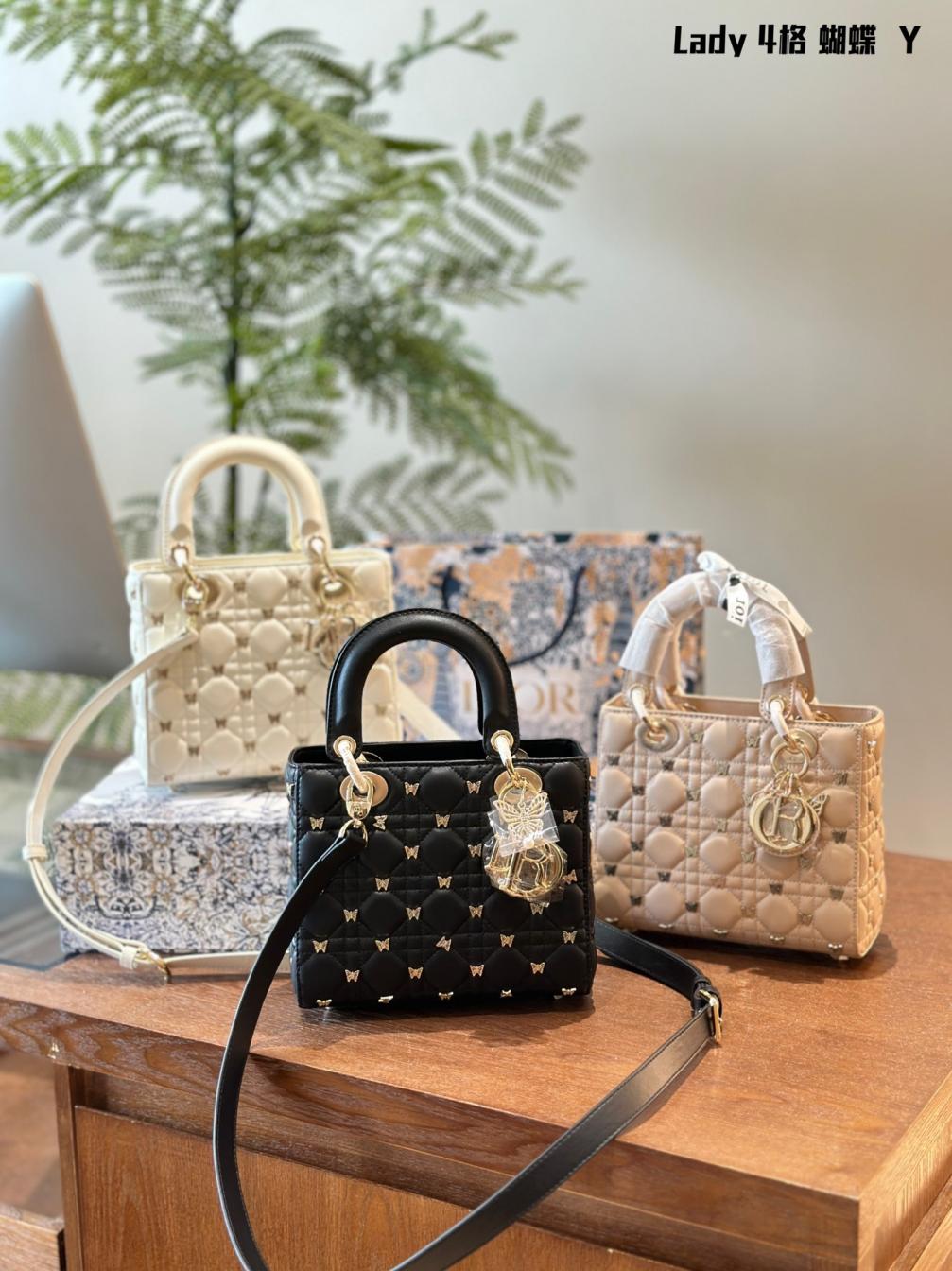 Lady Dior lambskin butterfly handbag 134499