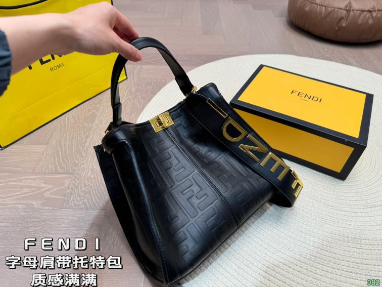 Fendi cowskin leather tote bag