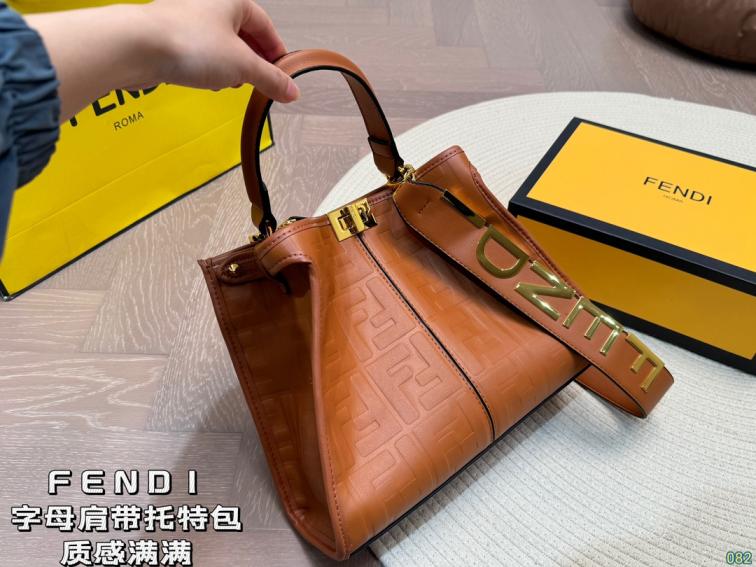 Fendi cowskin leather tote bag