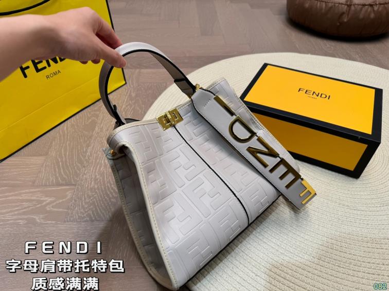 Fendi cowskin leather tote bag
