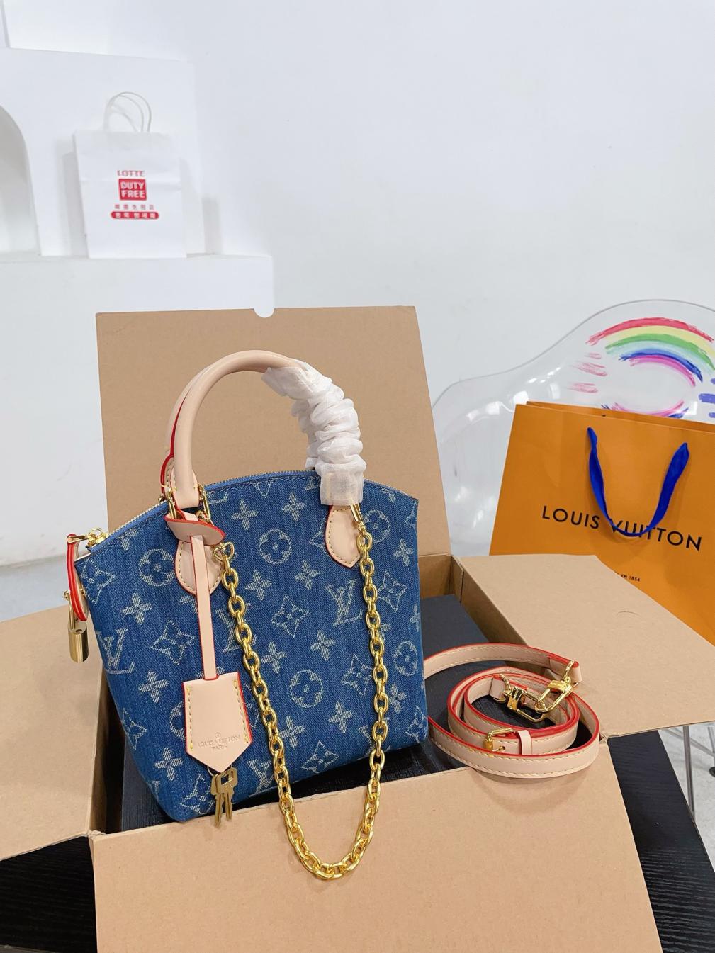 LV Blue mini Denim handbag