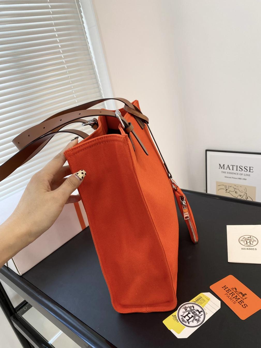 Hermes tote canvas handbag