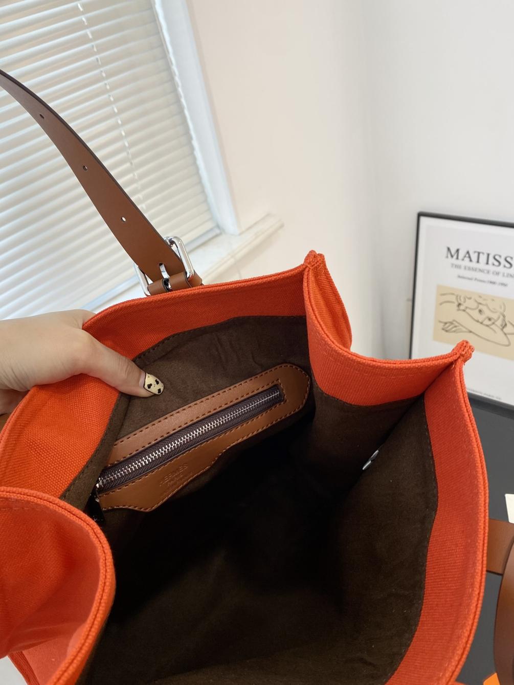 Hermes tote canvas handbag
