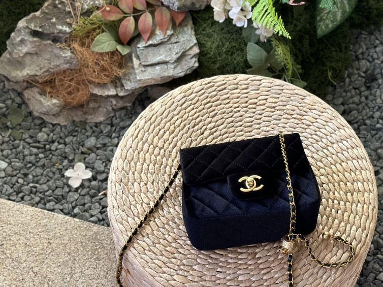 Chanel velvet CF bag