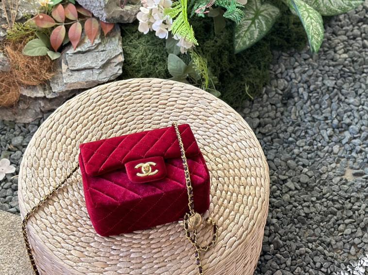 Chanel velvet CF bag