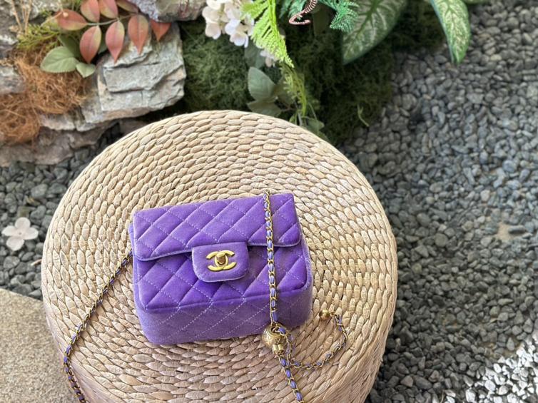 Chanel velvet CF bag