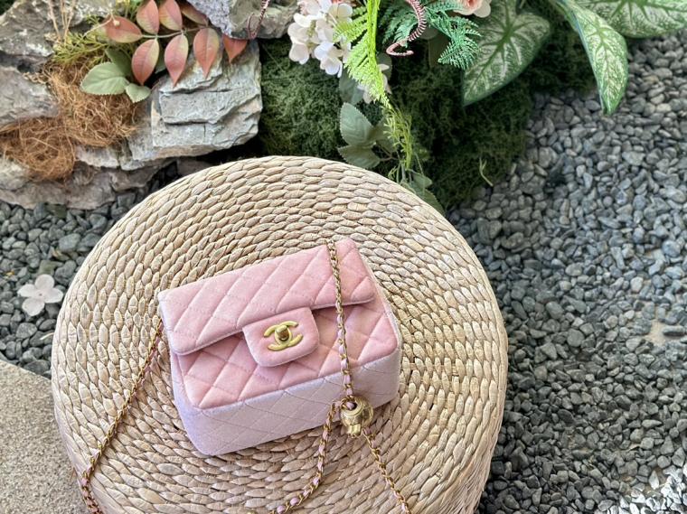 Chanel velvet CF bag