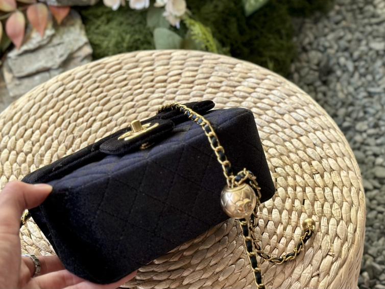 Chanel velvet CF bag