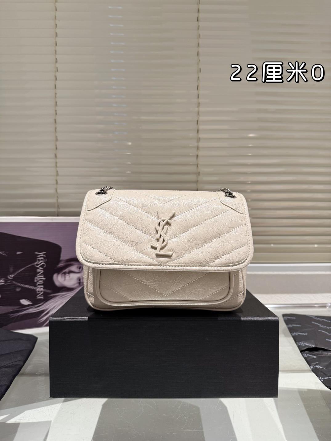 YSL NIKI Cowskin leather bag(22cm)