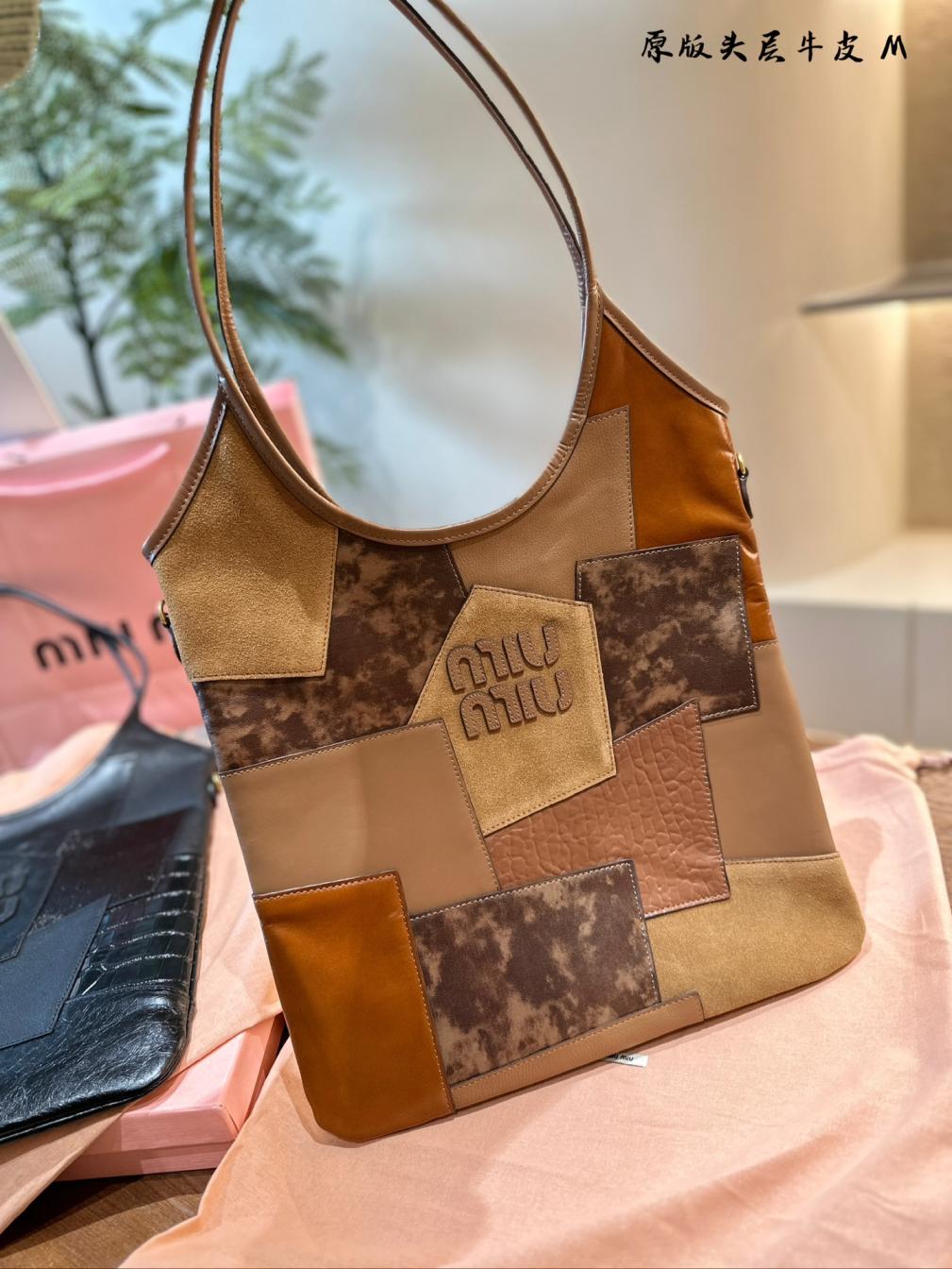 MIUMIU Cowskin Leather tote large handbag