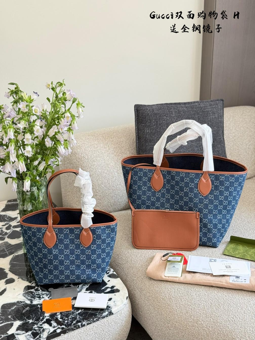 Gucci new denim tote bag 135798