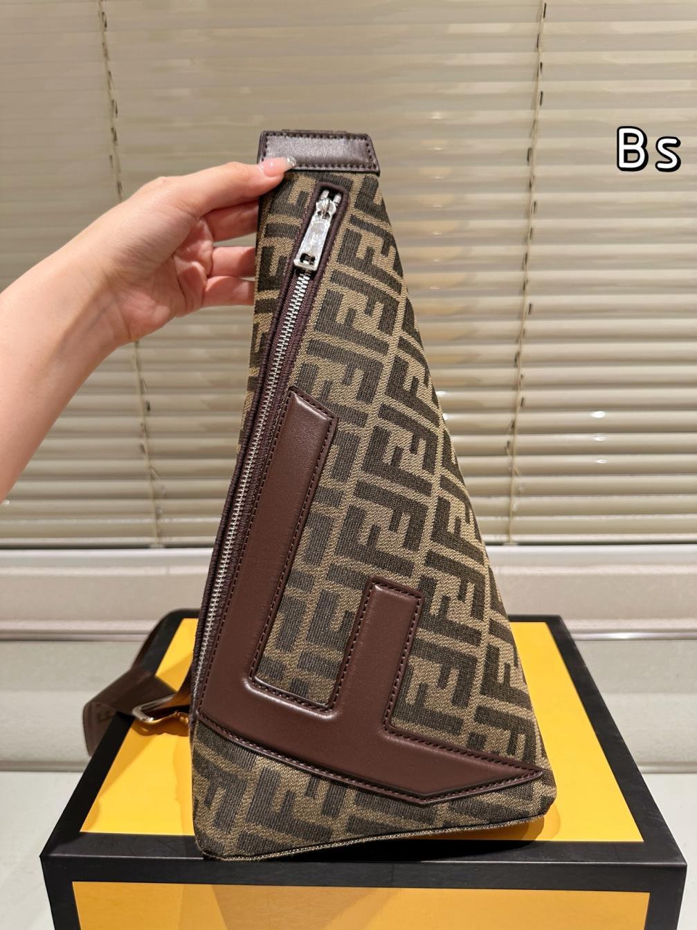 Fendi FF Brown chest pack bag 135940