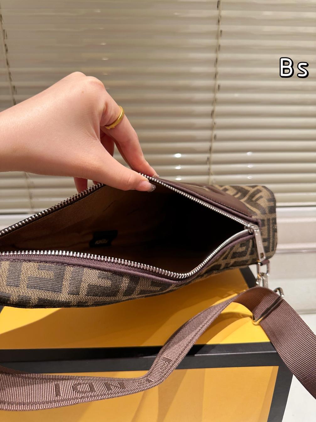 Fendi FF Brown chest pack bag 135940