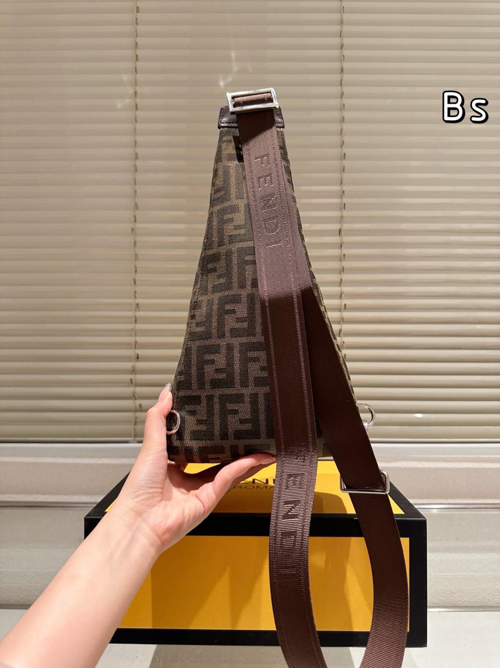 Fendi FF Brown chest pack bag 135940