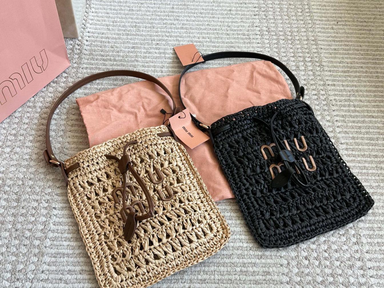 MIUMIU Small Lafite straw bag 135937