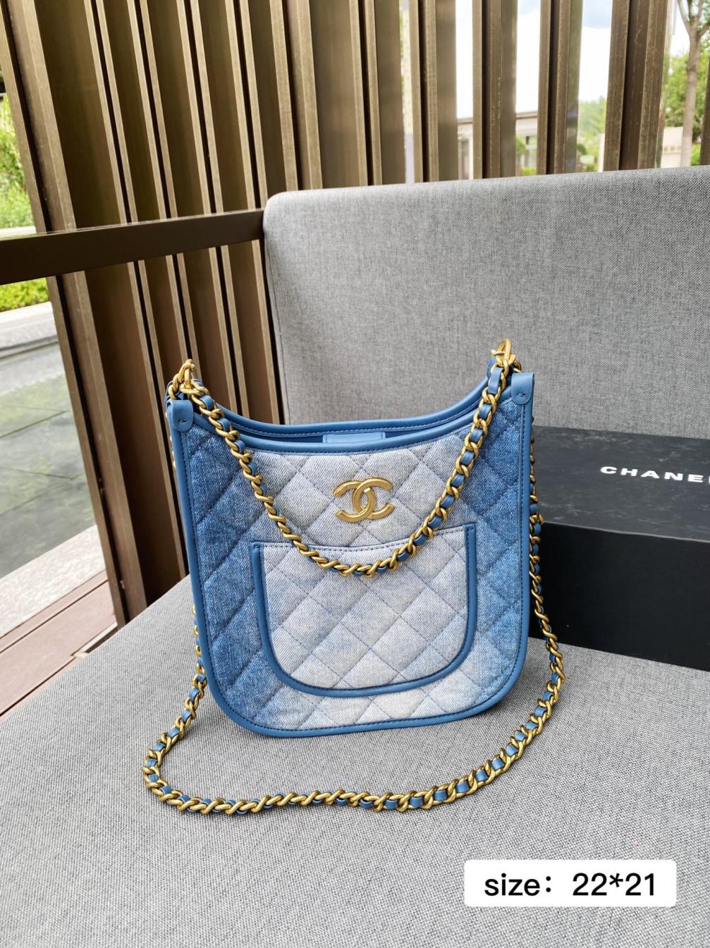 CHANEL denim hobo bag 138976