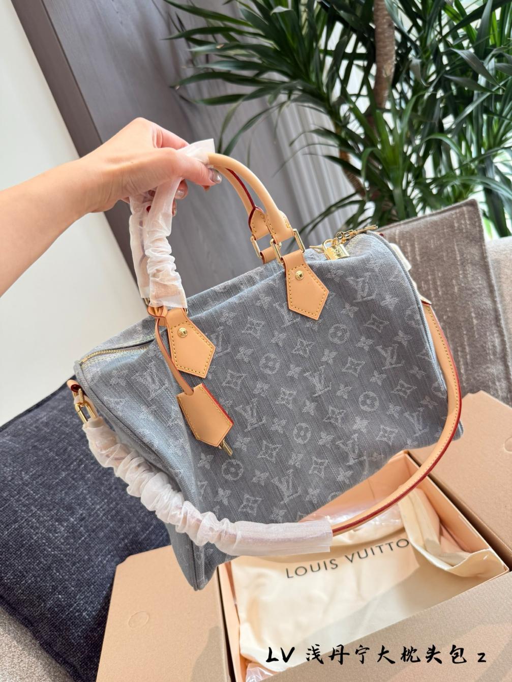 Lv vintage denim speedy 30 bag