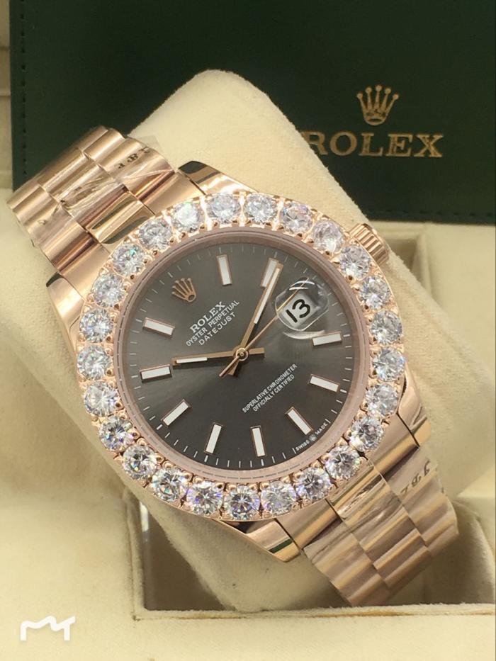 AAA rolex Datejust watch for men with steel band diamonds