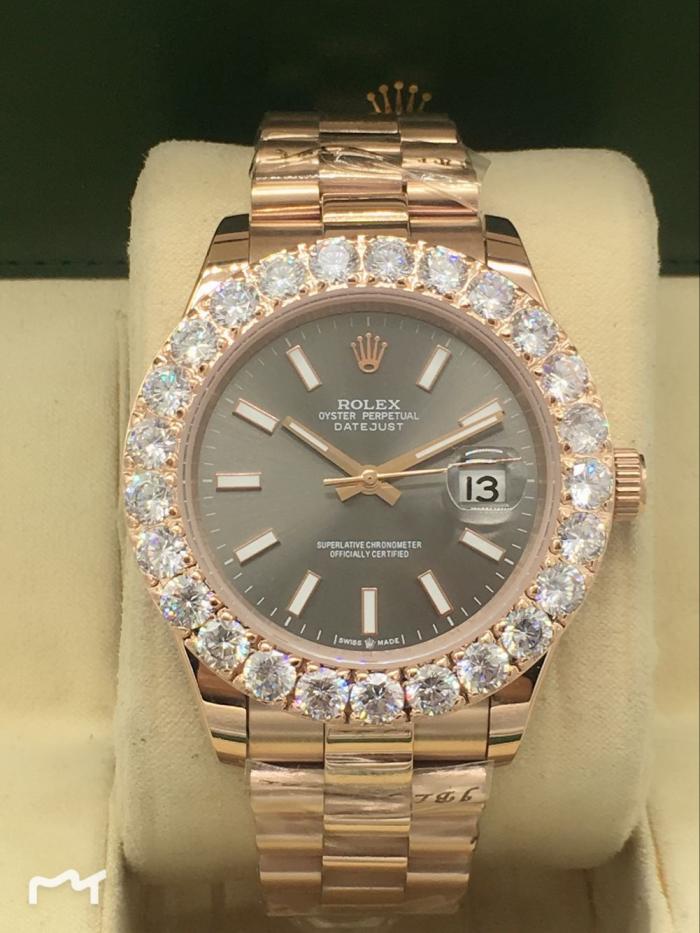 AAA rolex Datejust watch for men with steel band diamonds