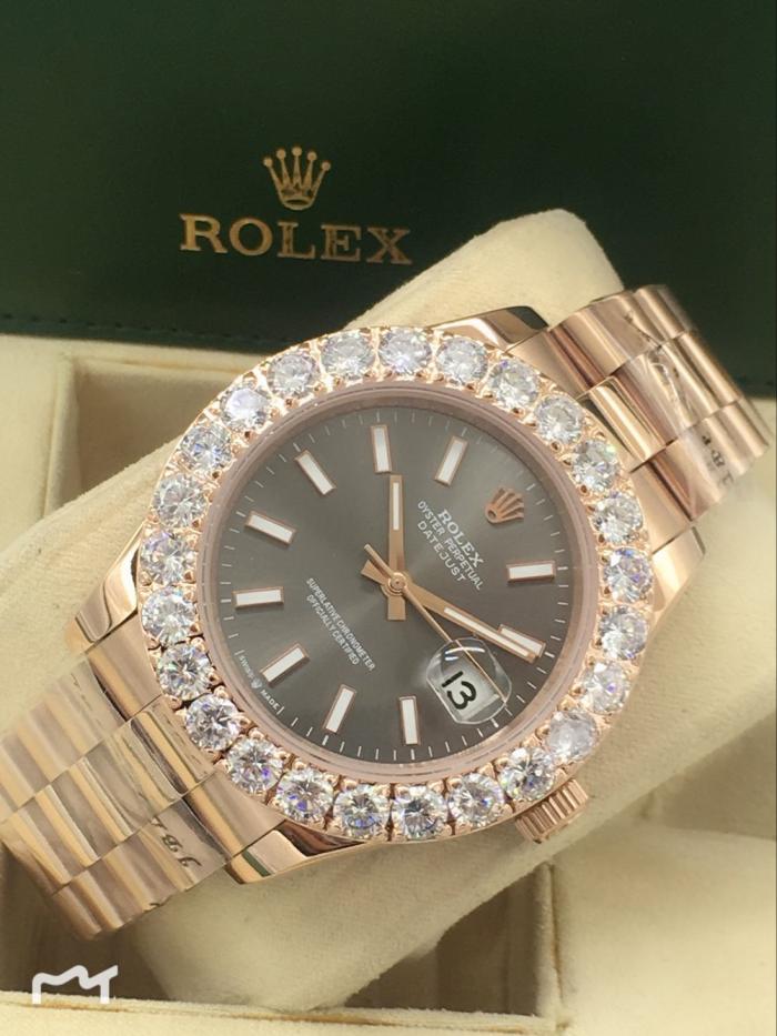AAA rolex Datejust watch for men with steel band diamonds