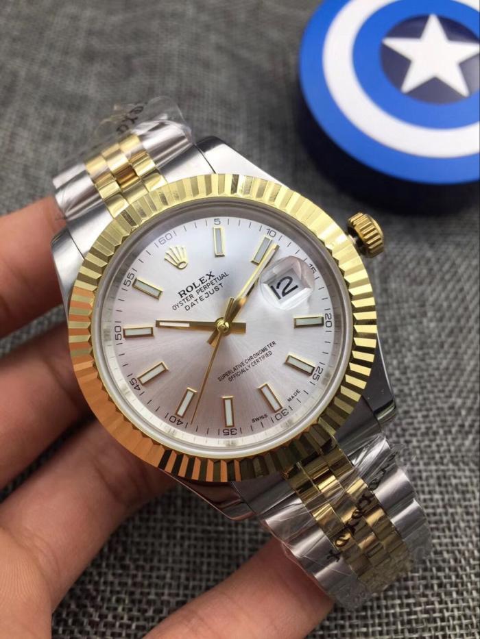 AAA rolex Silver face datejust for men with Sapphire crystal