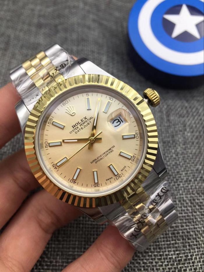 AAA rolex gold color face datejust for men with Sapphire crystal