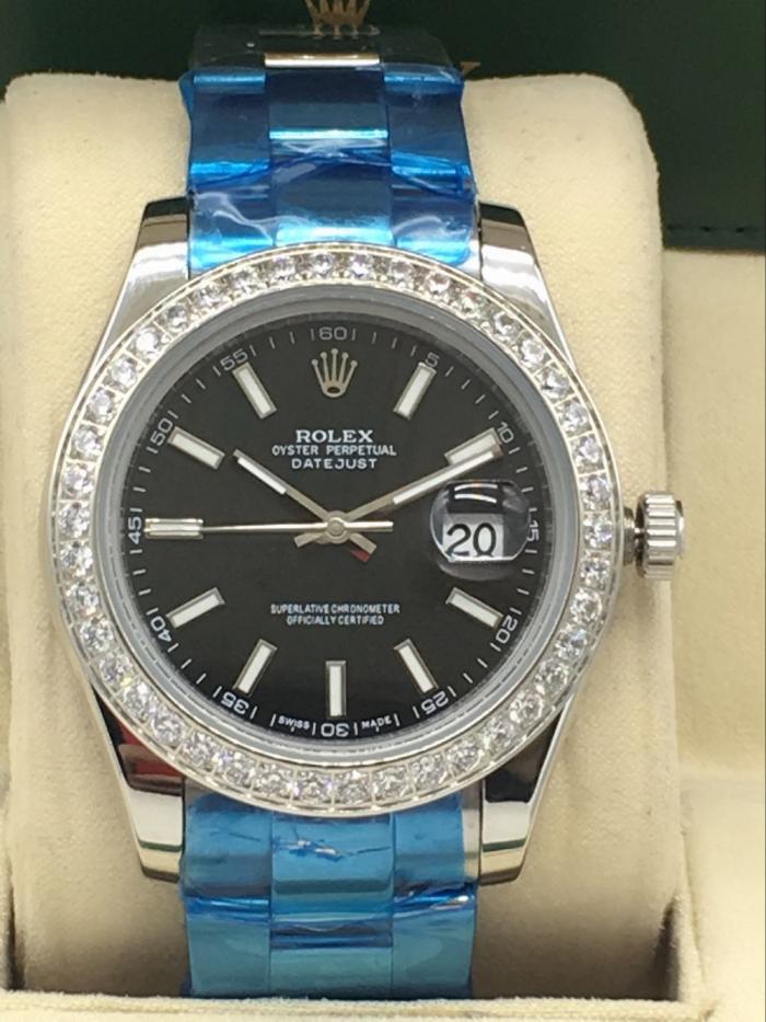 Rolex datejust automatic watch with diamonds for men