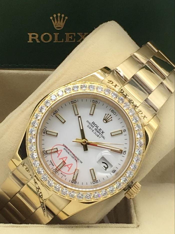 Rolex datejust automatic watch with diamonds for men