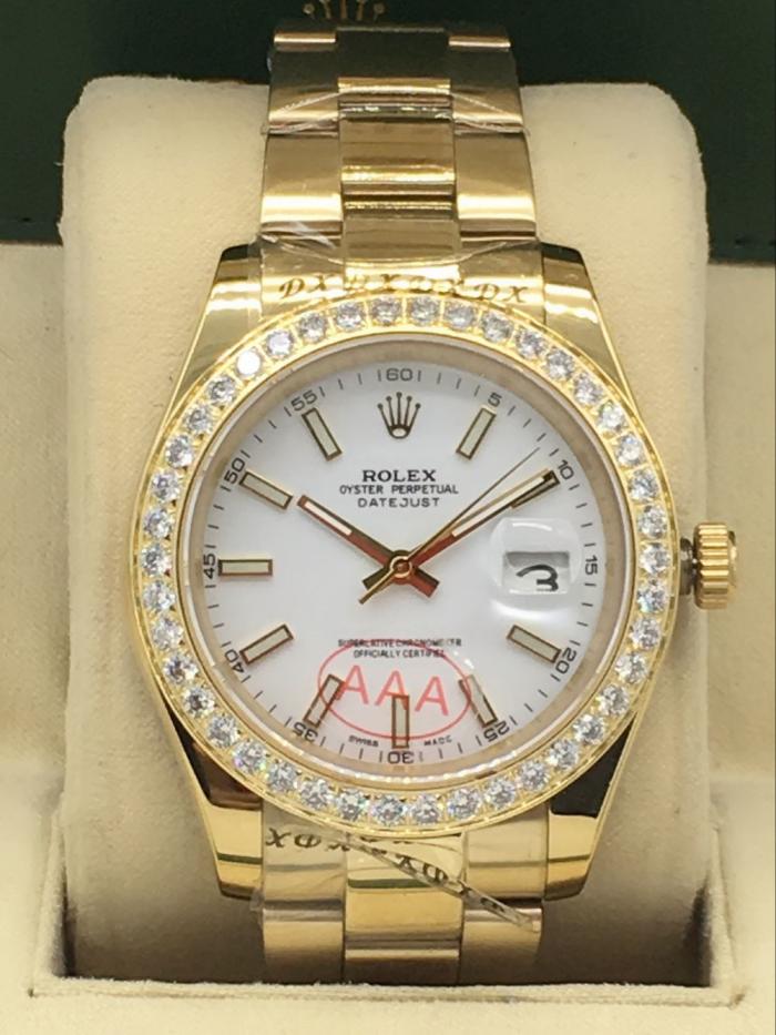 Rolex datejust automatic watch with diamonds for men