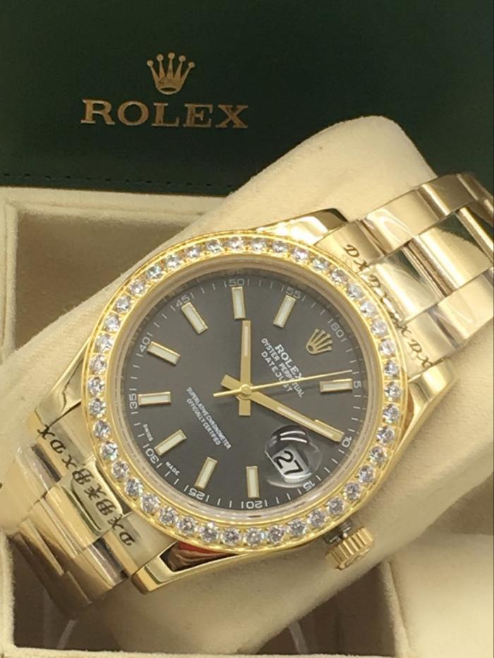 Rolex datejust automatic watch with diamonds for men