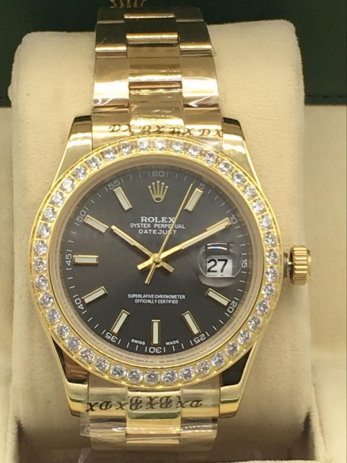 Rolex datejust automatic watch with diamonds for men