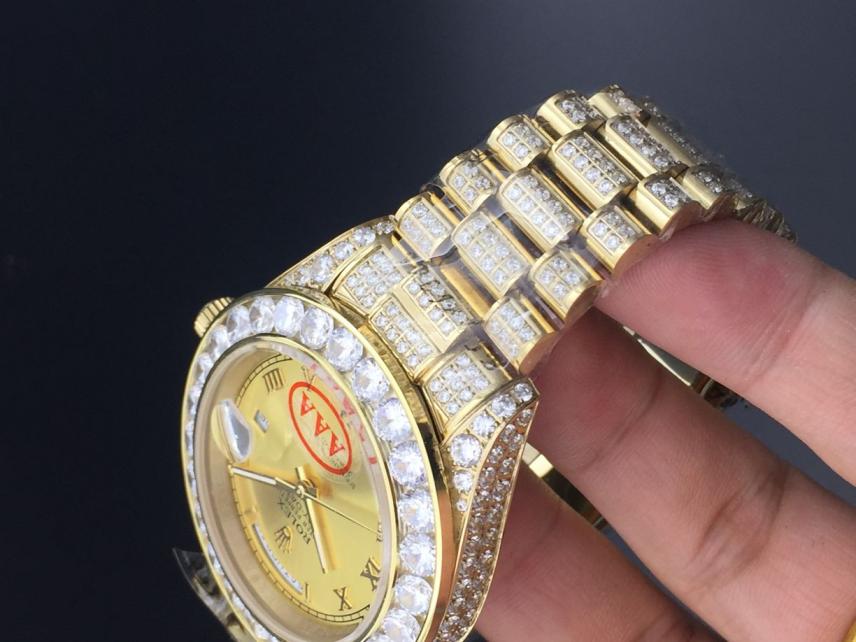 Men AAA rolex day-date high quality automatic movement with diamonds